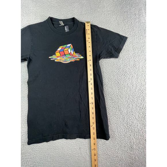 Rubik's Cube Shirt Mens Small Black Glennz American Apparel T-Shirt Melting - Picture 3 of 6